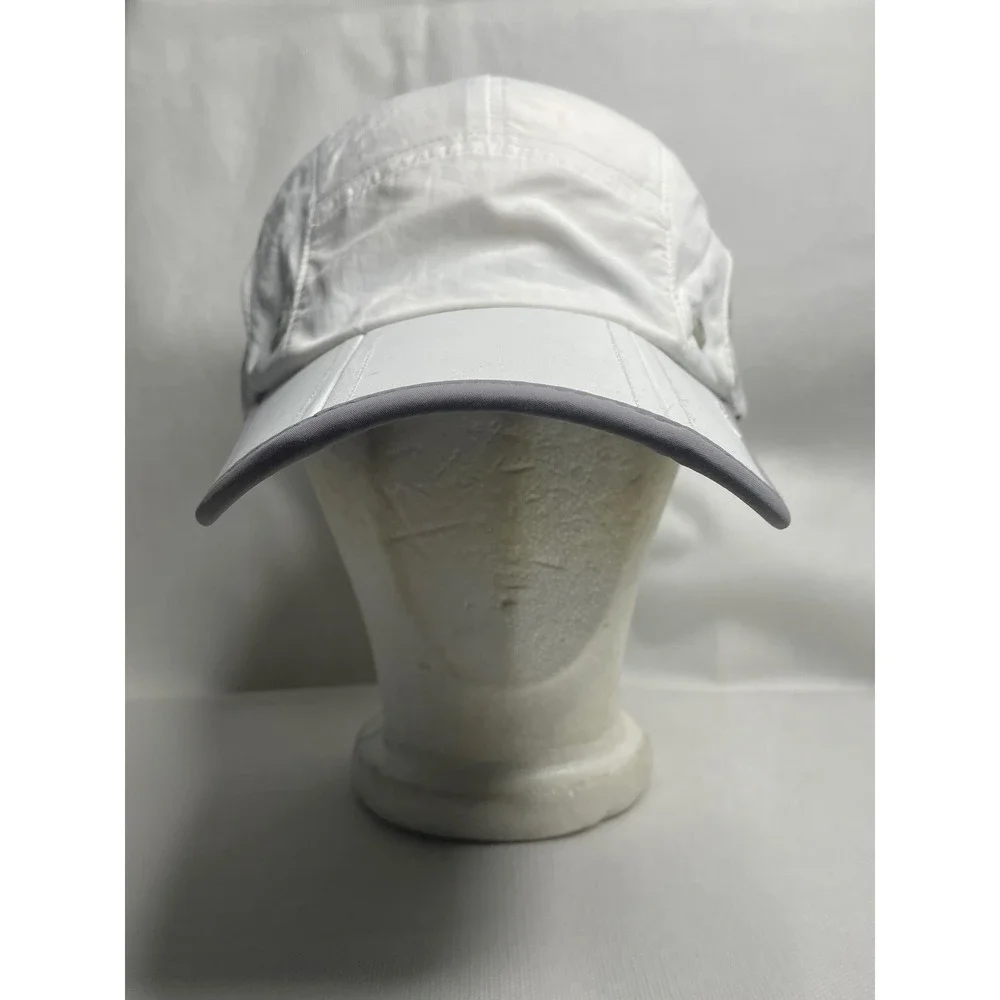 Gadiemkensd Folding Packable Hat Long Brim Adjustable White Reflective Gray Cap